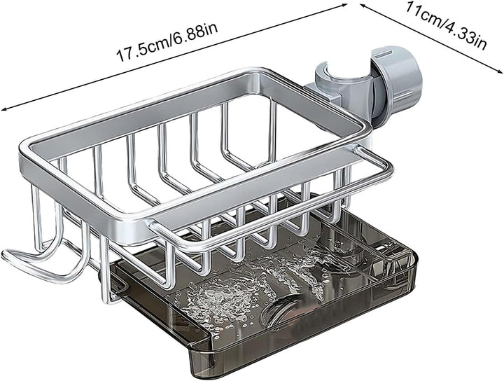 Wasserhahnhalter für Küchenspüle, multifunktionaler Wasserhahn-Ablauf-Organizer, Küchenspüle, Schwam