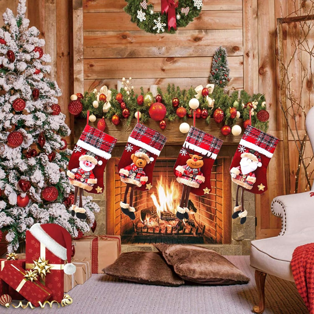Nikolausstrumpf klein 4 STK Nikolausstiefel Personalisiert 3D Weihnachtsstrumpf Geschenkbeutel Weihn