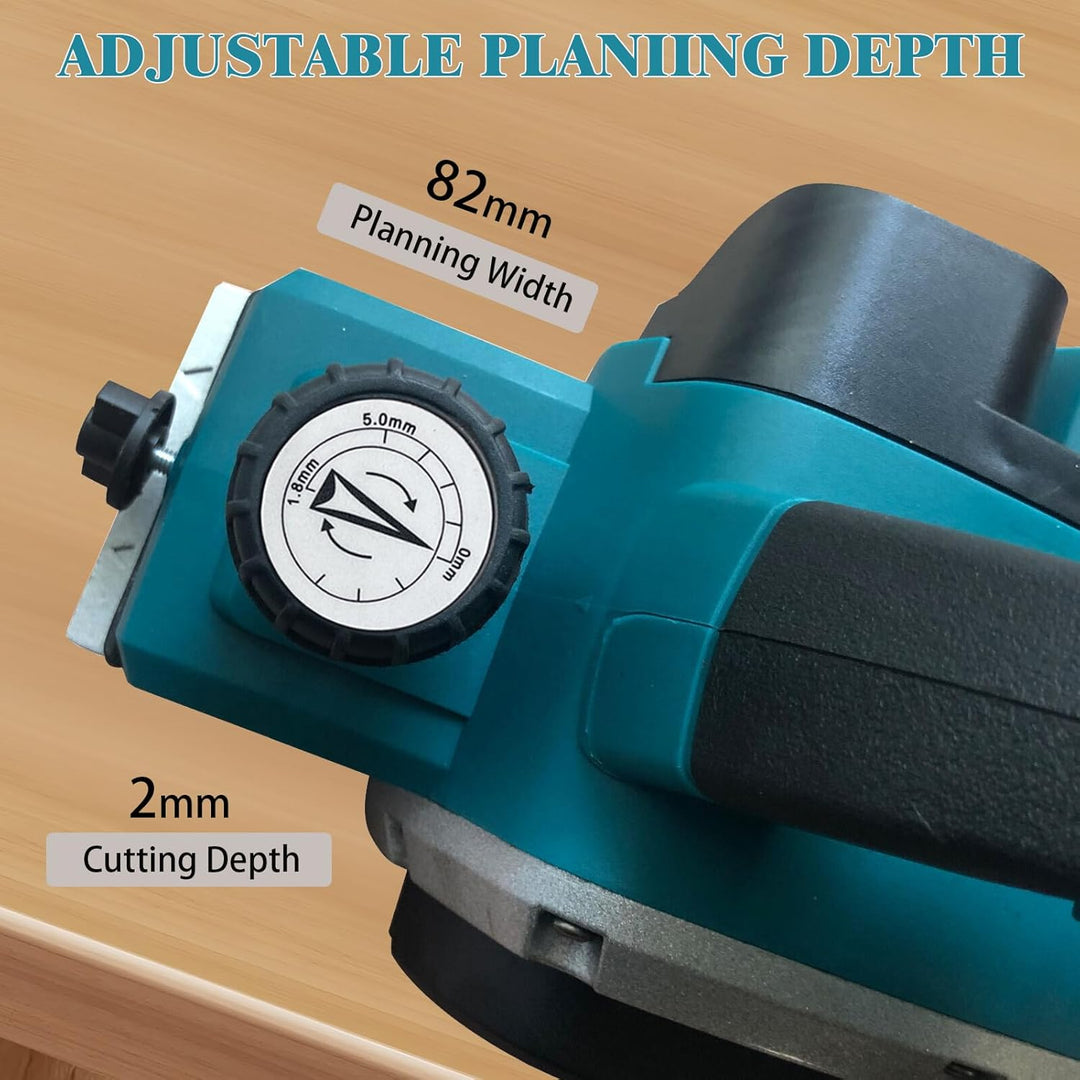 Akku-Hobel Kompatibel mit Makita 18V Batterie, 3200r/min Handgeführte Elektrische Holzhobelmaschine