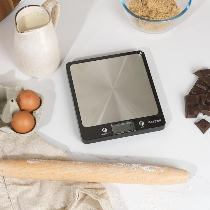 Salter Küchenwaage Digital, Digitale Küchenwaage mit Grossem Display, Waage Küchenwaage mit Edelstah