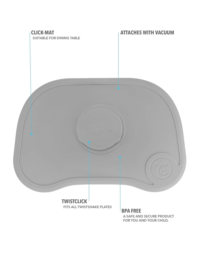 Twistshake Click Mat 38x25 cm Tischset und Versiegelt Kinder Teller mit PP und Silikon für Baby Esse