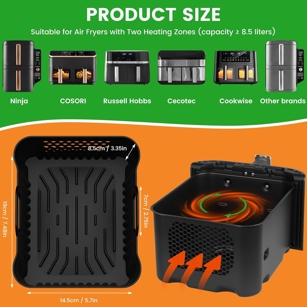 Silikonform Heissluftfritteuse Zubehör für Ninja Double Stack XL 9.5L Air Fryer SL400EU SL400EUCP, 2