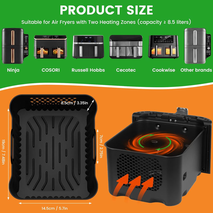 Silikonform Heissluftfritteuse Zubehör für Ninja Double Stack XL 9.5L Air Fryer SL400EU SL400EUCP, 2