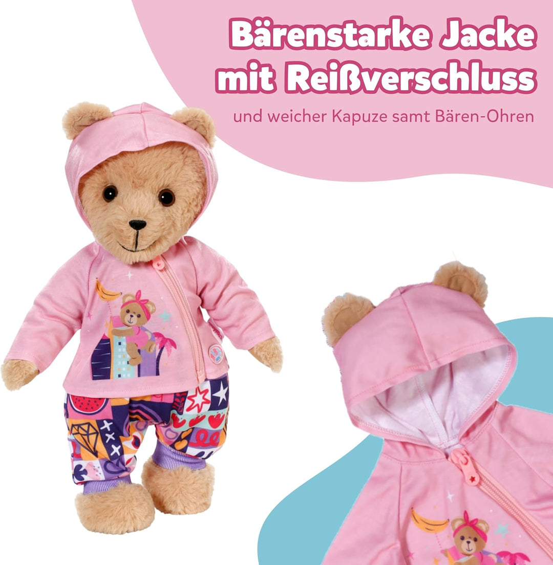 BABY Born Neugeborenen-Outfit - Langarmshirt, Hose &amp; Jacke mit Teddyohren - Hochwertiges Puppenzubeh