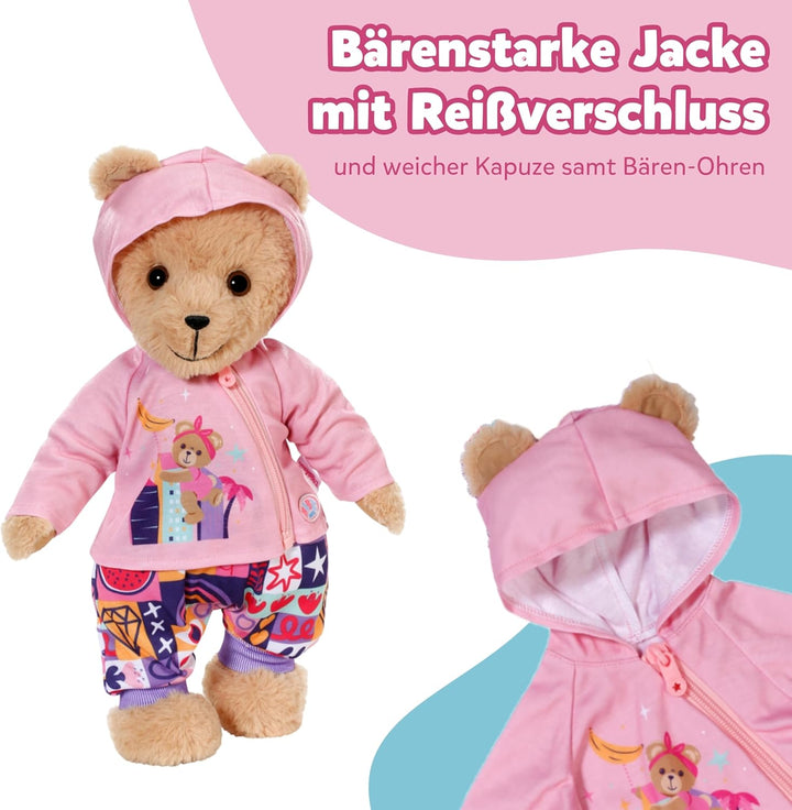BABY Born Neugeborenen-Outfit - Langarmshirt, Hose &amp; Jacke mit Teddyohren - Hochwertiges Puppenzubeh