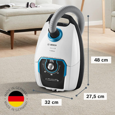 Bosch Staubsauger mit Beutel ProSilence Serie 8 BGB75XSIL, Bodenstaubsauger, ideal für Allergiker, H