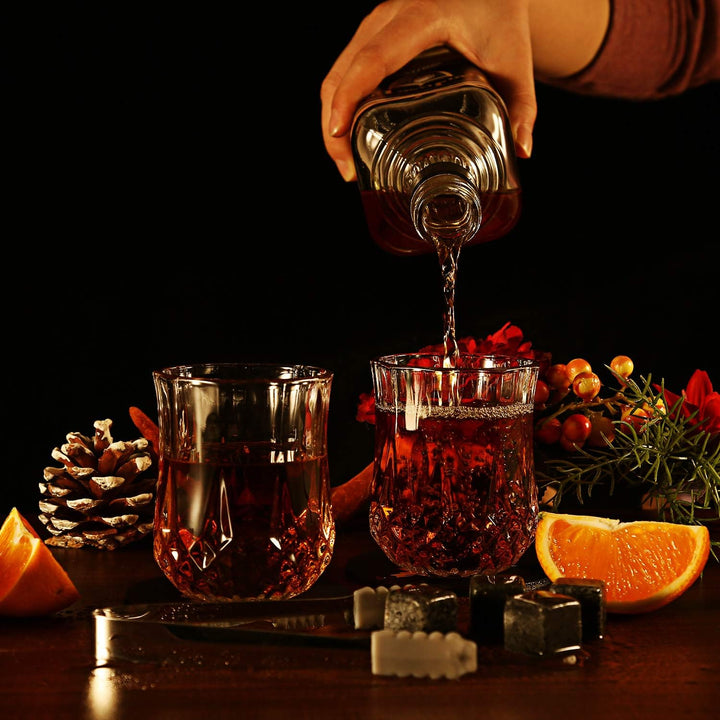 Whisky Steine Geschenk set Setmit 9wieder verwend baren Whisky Steinen mit Eisclip Wein flaschenaus
