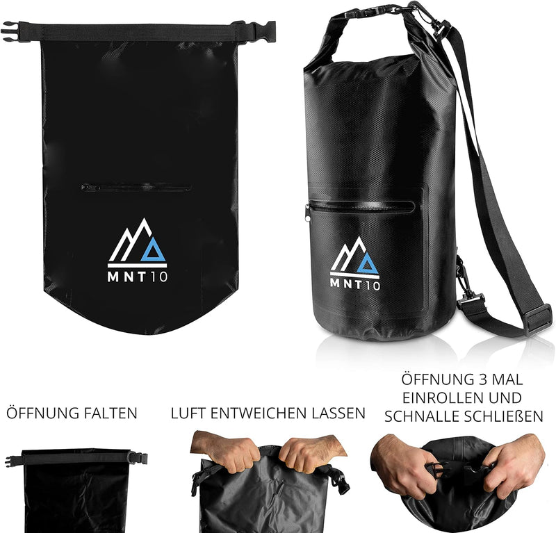 MNT10 Dry Bag Packsack wasserdicht mit Tragegurt I Dry Bags Waterproof in 10l oder 20l I Wasserfeste