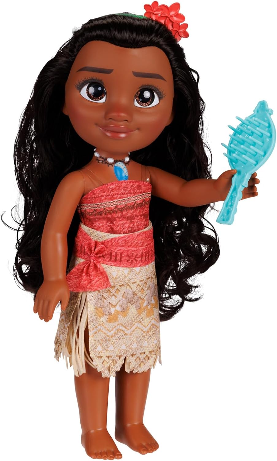 Disney Princess Vaiana Puppe 35cm, reflektierende Glitzeraugen, bewegliche Gelenke, ausziehbares Out