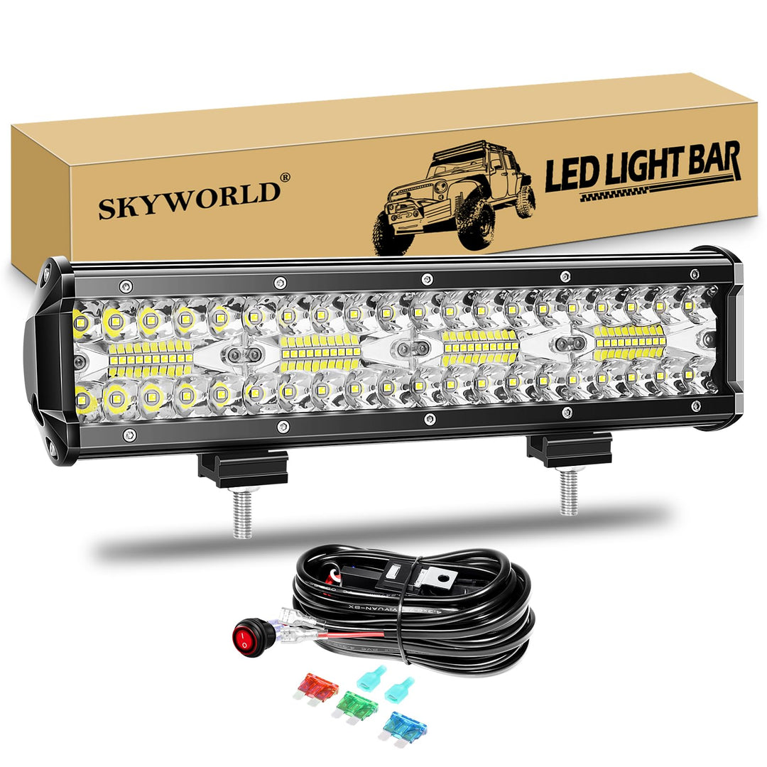 SKYWORLD LED Arbeitsscheinwerfer Bar 30.4cm 240W LED Scheinwerfer 12V 24V Arbeitslicht Zusatzscheinw