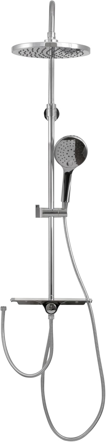 'aquaSu® Duschsystem Tima mit Regendusche & Handbrause | Handbrause: 4-strahlig | Kopfbrause: 1-stra