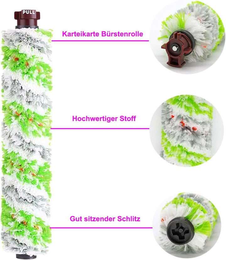 3-Pack Ersatz 2460 CrossWave Multiflächen-Bürstenrolle, Bürste Zubehör für Bissell CrossWave 17132,