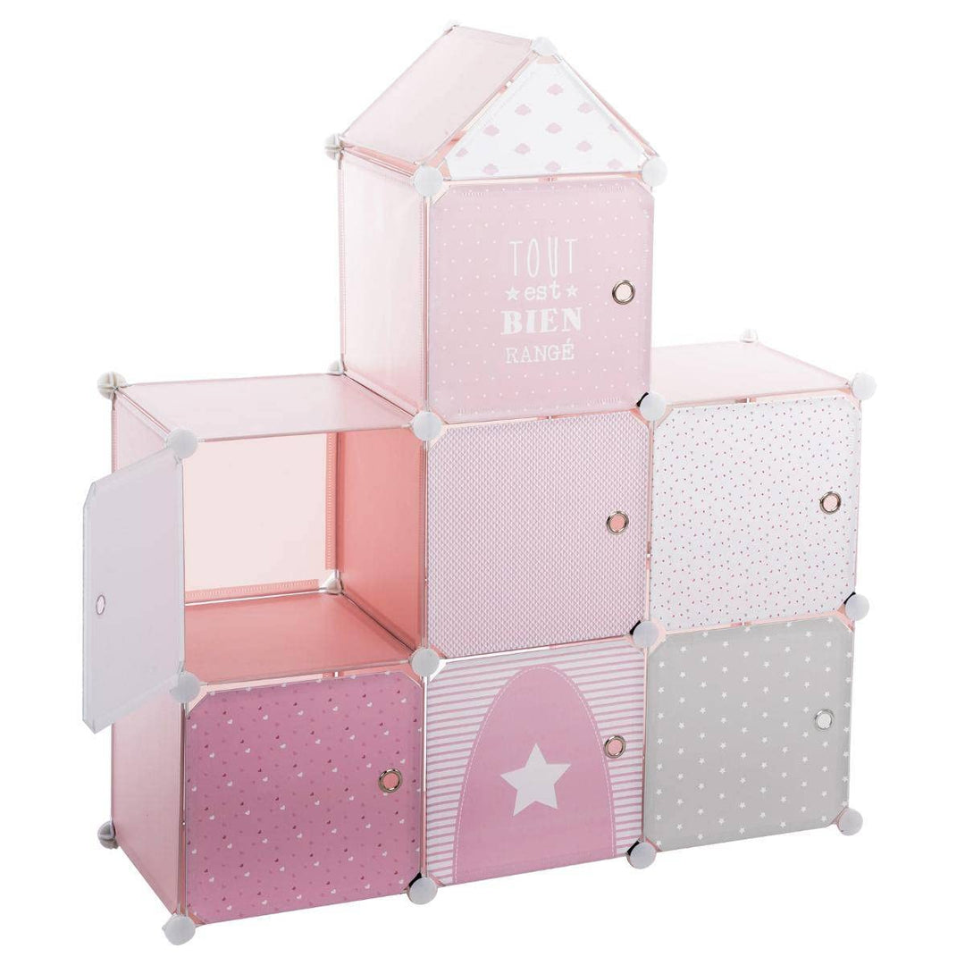 Kinder Aufbewahrungsboxen Schloss - rosa 96 × 109 cm - Rosa - Atmosphera créateur d'intérieur Rosa S
