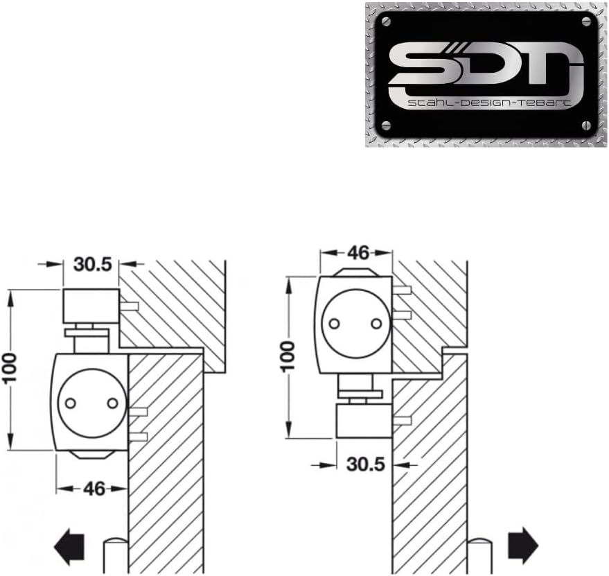 GEZE Türschliesser TS 5000 Komplettset mit Gleitschiene und Montageplatte Grösse EN2-6 mit Öffnungsd