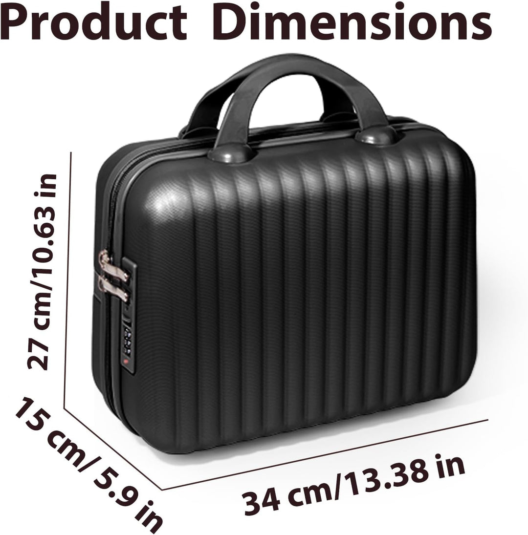 35,6 cm Make-up-Tasche mit Schloss, Hartschale, Reisekoffer mit Gummiband, ABS, tragbare Kulturbeute