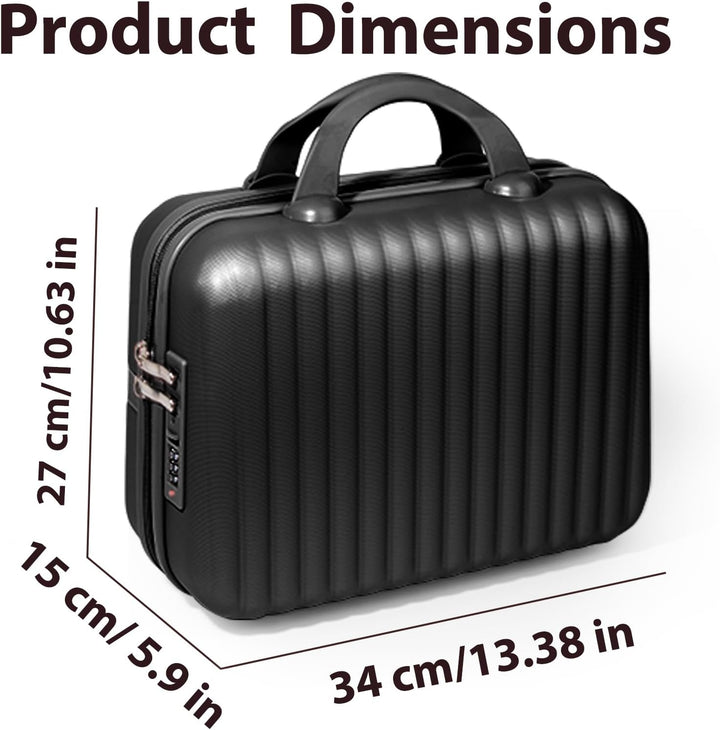 35,6 cm Make-up-Tasche mit Schloss, Hartschale, Reisekoffer mit Gummiband, ABS, tragbare Kulturbeute