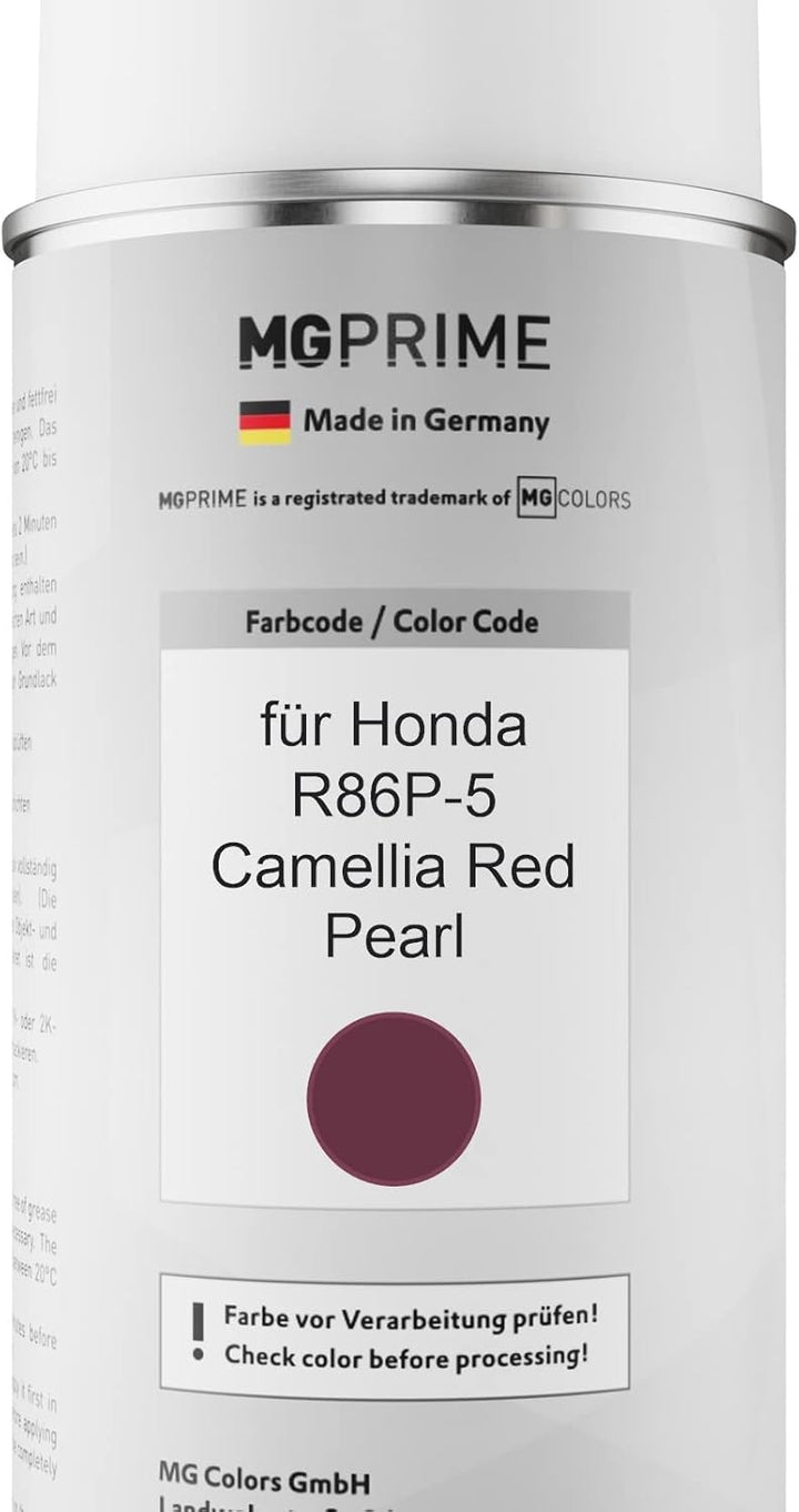 MG PRIME Autolack 2K Spraydosen Set für Honda R86P-5 Camellia Red Pearl Basislack 2 Komponenten Klar