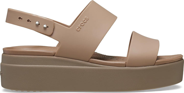 Crocs Damen Brooklyn Low Wedge Sandalen 33/34 EU Latte Mushroom, 33/34 EU Latte Mushroom