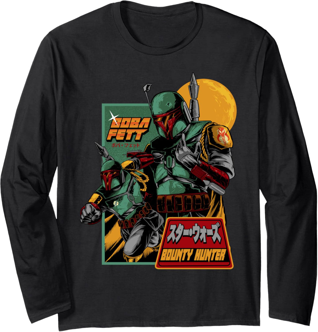 Star Wars Boba Fett Mandalorian Bounty Hunter Langarmshirt