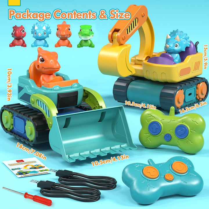 Lehoo Castle Ferngesteuertes Auto ab 3 Jahre, Geschenk Junge 2 Jahre, Bagger & Bulldozer Kinder 2 Ja
