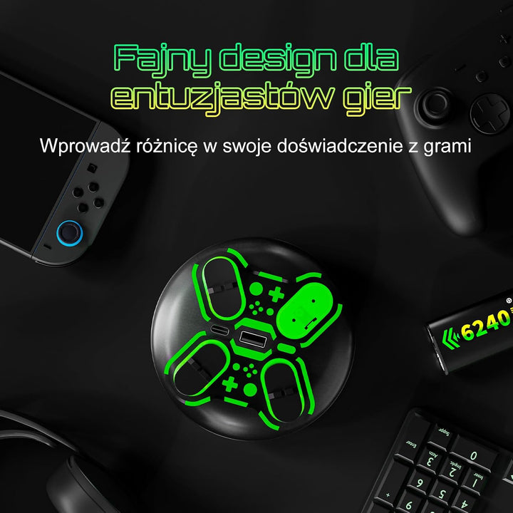 für Xbox Controller Charger mit 4x6240mWh Akkus, Schnellladestation mit LED-Anzeige, Kompatibel mit
