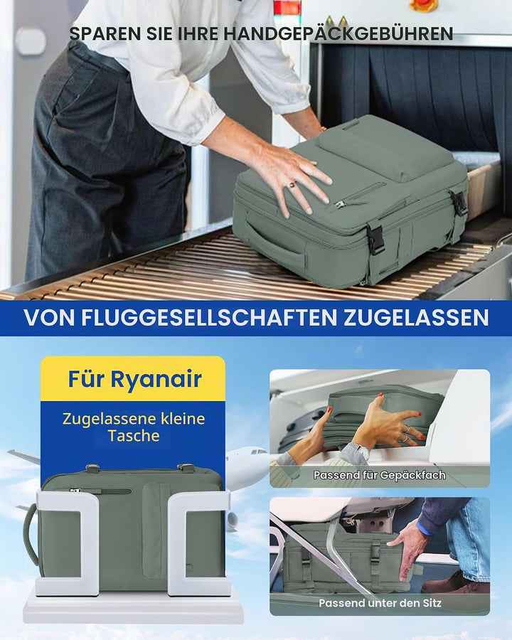 SZLX Vakuum Rucksack mit pumpe Ryanair Handgepäck 40x30x20 Damen Wizzair Handgepäck 40x30x20 Vakuum
