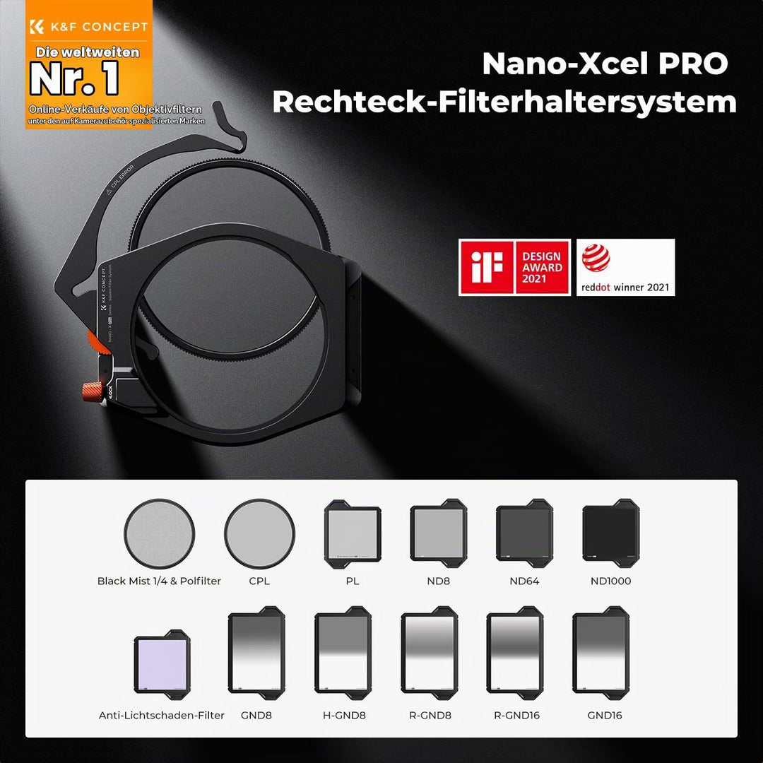 K&amp;F Concept Nano X-PRO Square Filter Set Rechteckfilter Set (inkl.95mm CPL Filter+ ND1000+ Filterhal
