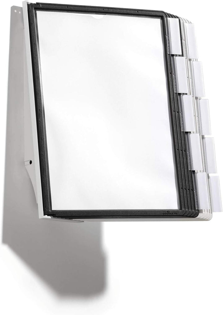 Durable Sichttafelsystem Sherpa Wall mit 10 Sichttafeln, 1 Stück, schwarz/grau, 563122 Wand 10 Tafel