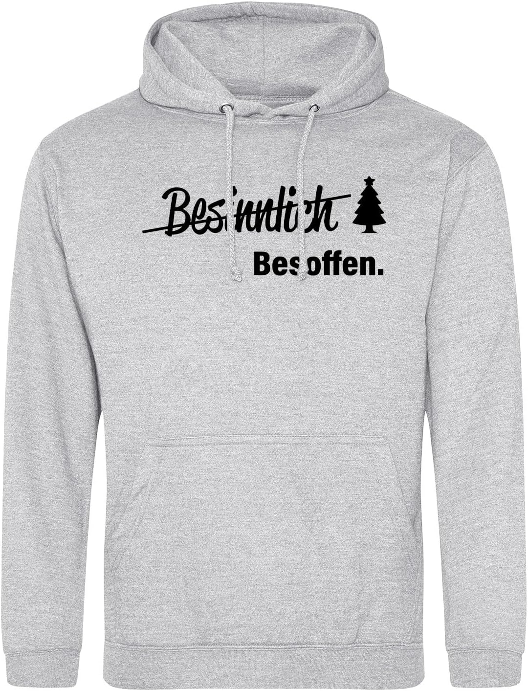 Huuraa Unisex Hoodie Besinnlich Besoffen Tannenbaum Pullover Vegan Grösse S-3XL mit Weihnachts Motiv
