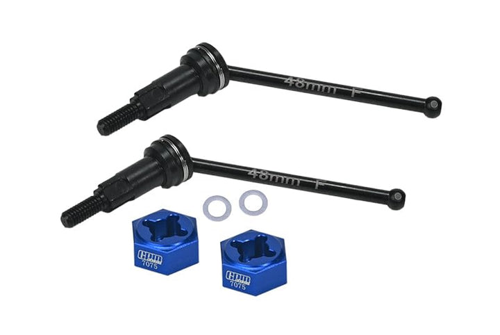 GPM Racing 4140 Medium Carbon Steel Front CVD Drive Shafts with Aluminium 7075 Wheel Hex for Arrma 1