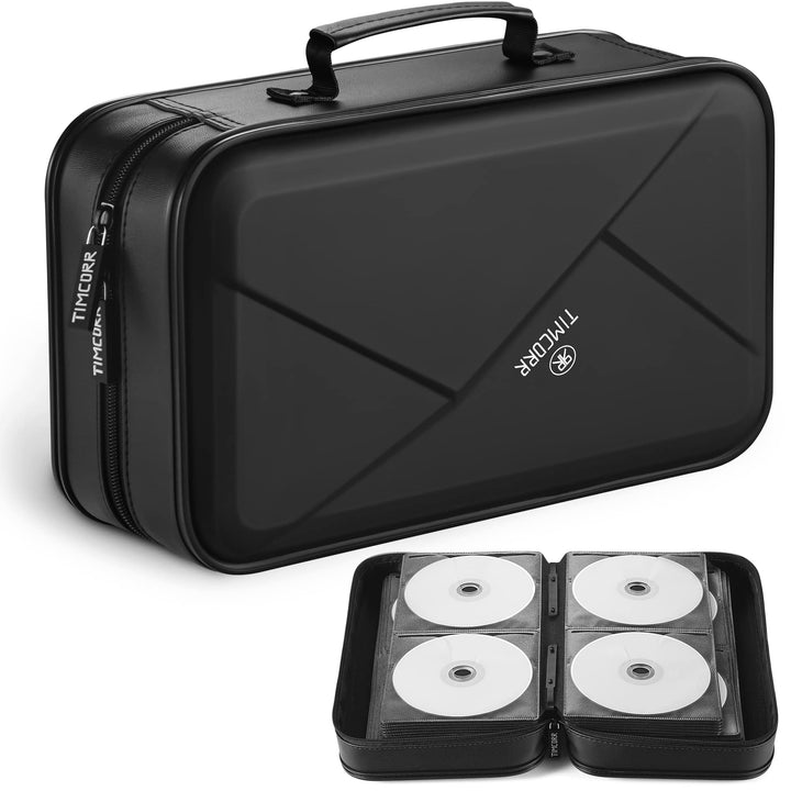 TIMCORR CD Tasche, CD Hülle DVD Halter Aufbewahrung: 144 DVD Hüllen Organizer tragbare Brieftaschen