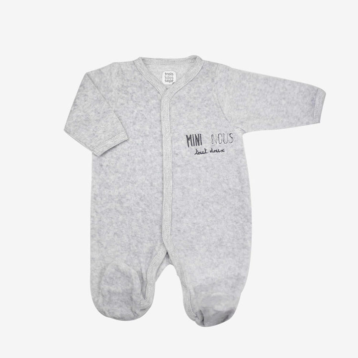 Trois Kilos Sept - Set zur Geburt, 6-teilig (Body, Mütze, Hausschuhe, Fäustchen, Tasche, Pyjama) – 0