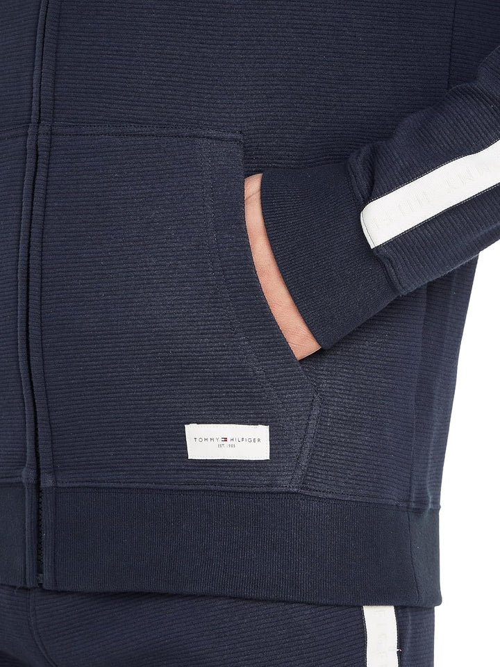 Tommy Hilfiger Herren Hoodie mit Reissverschluss mit Kapuze XXL Blau (Desert Sky), XXL Blau (Desert