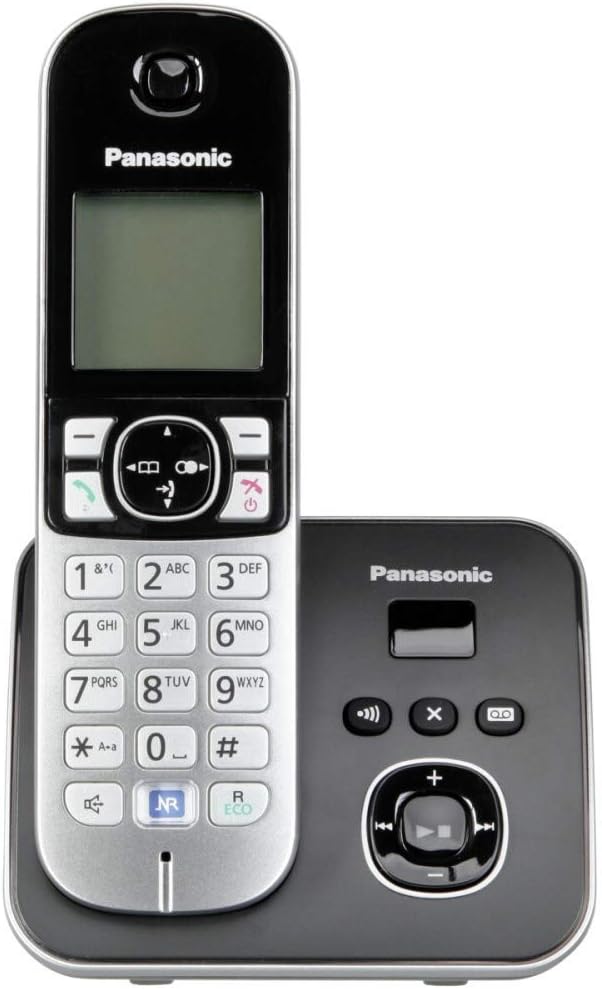 Panasonic KX-TG6821GB DECT Schnurlostelefon mit Anrufbeantworter (strahlungsarm, Eco-Modus, GAP Tele