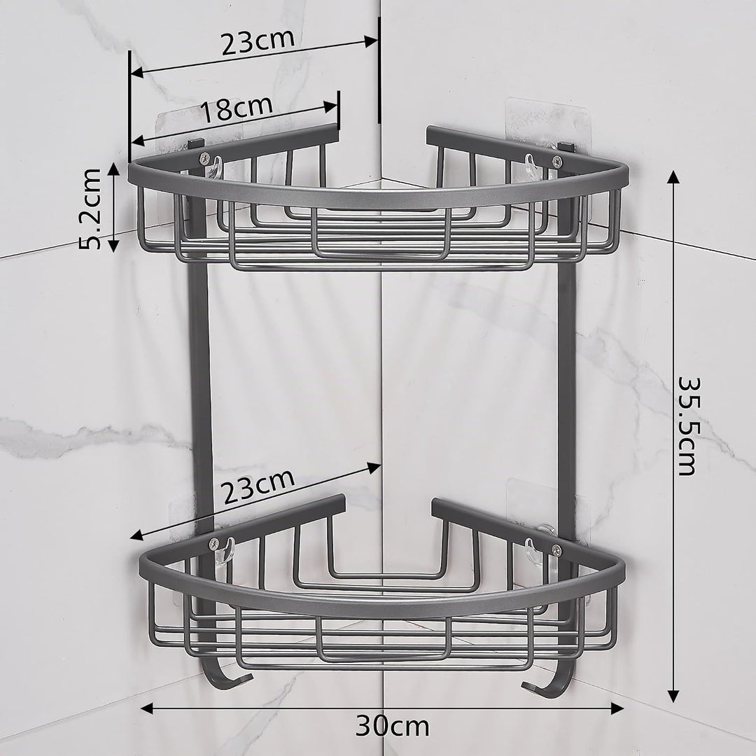 GRICOL Duschablage Ohne Bohren Duschregal Metall Eckablage Duschkorb Rostfrei Dusche Ablage Badezimm