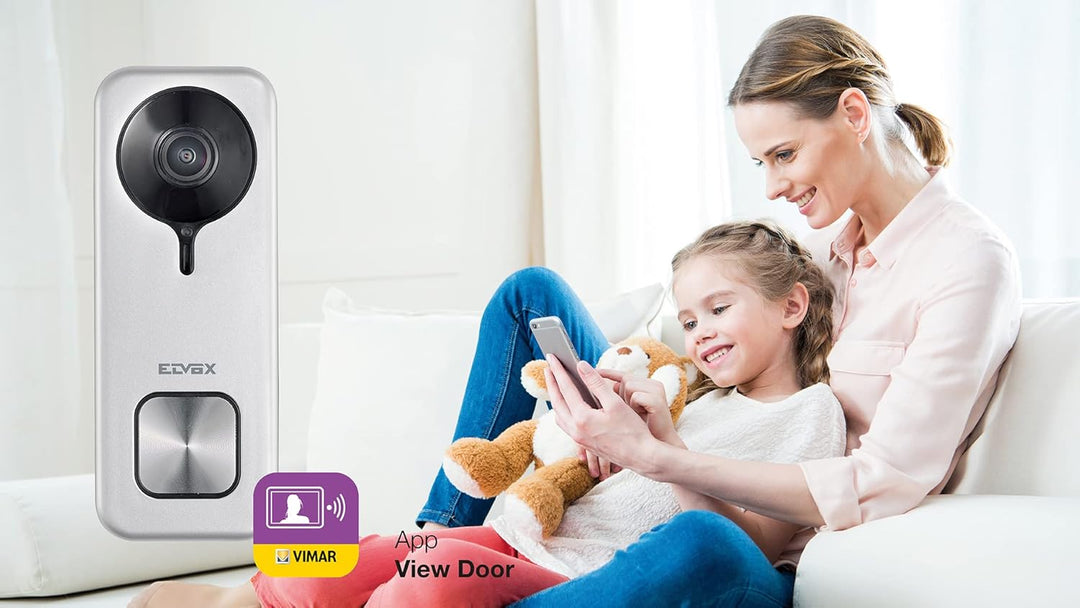 VIMAR K40960 Video-Türklingel-Set, 1 Doorbell WiFi 40960, View Door App, Kamera mit Nachtsicht, SD-K