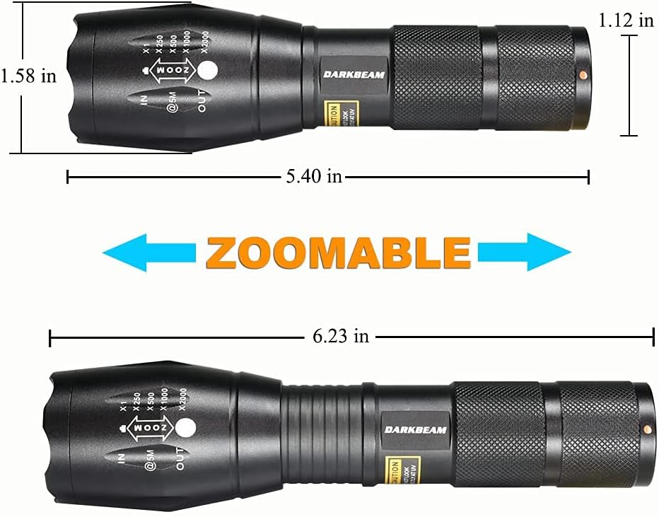 DARKBEAM Taschenlampe Doppeltes UV Licht 365nm &amp; 395nm Wiederaufladbare, Woodsche Lampe Schwarzlicht
