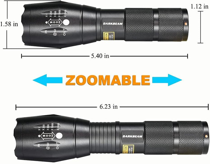 DARKBEAM Taschenlampe Doppeltes UV Licht 365nm &amp; 395nm Wiederaufladbare, Woodsche Lampe Schwarzlicht