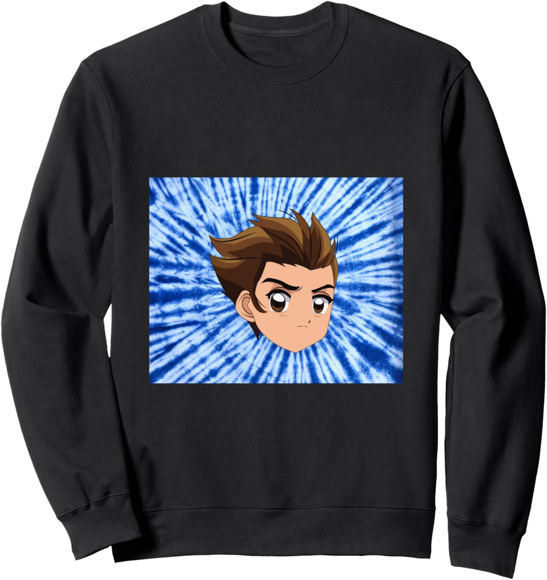 Blaue Tie-Dye Manga Boy Anime Boy Sweatshirt