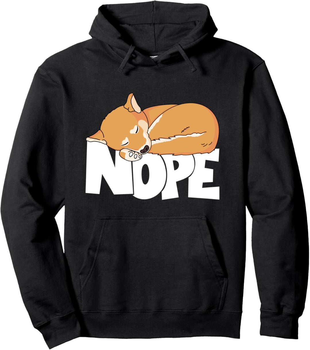Nee ich schlafe flauschig faulen Shiba Inu Hund Pullover Hoodie