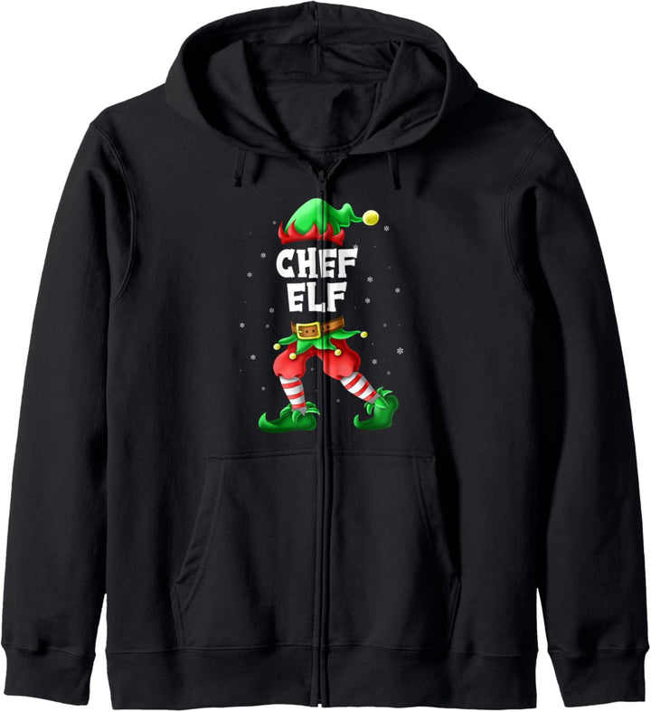 Chef Elf Partnerlook Familien Outfit Weihnachten Kapuzenjacke