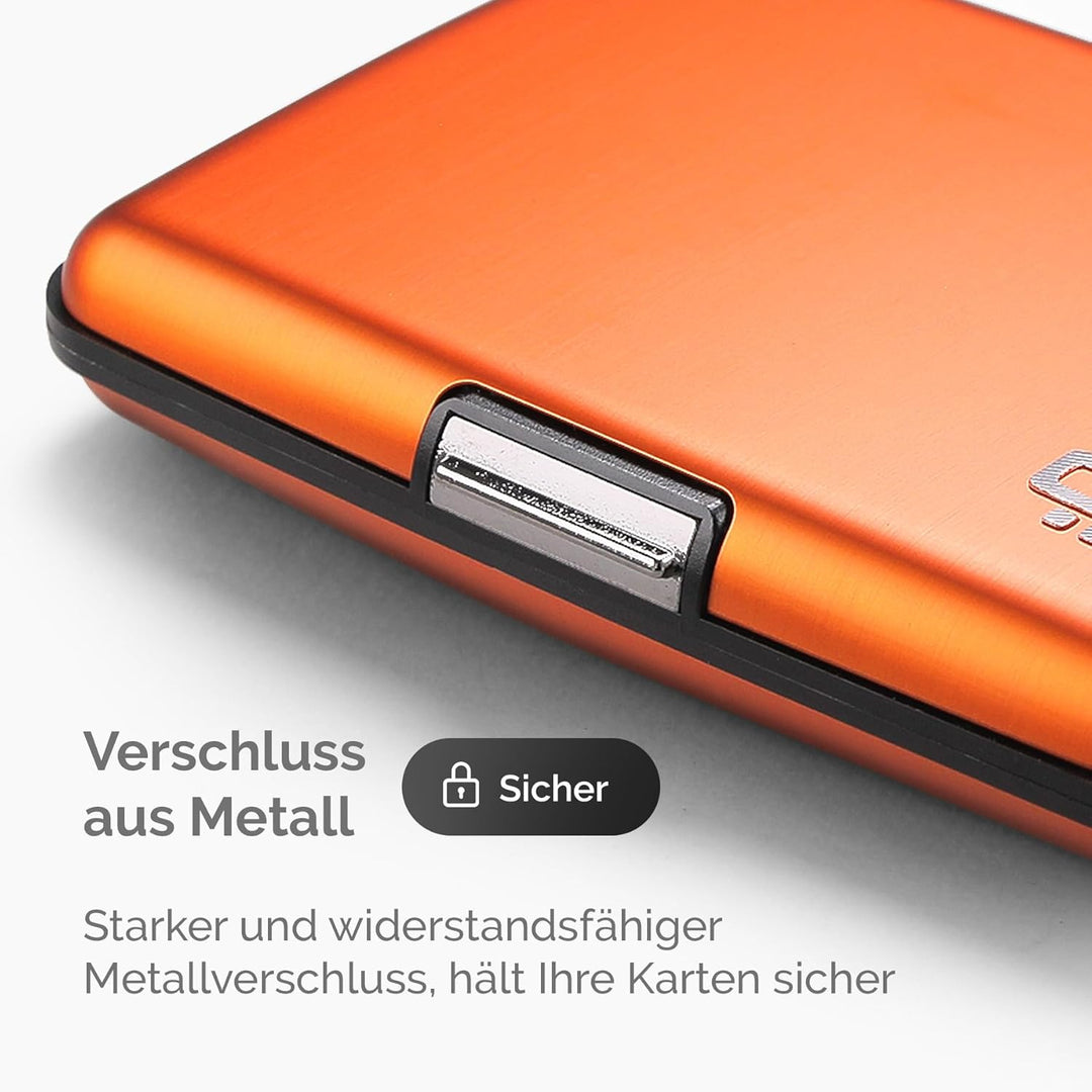 ÖGON -DESIGNS- Aluminium Kartenetui, RFID-Schutz vor Betrug und Entmagnetisierung, Kompakte Geldbörs