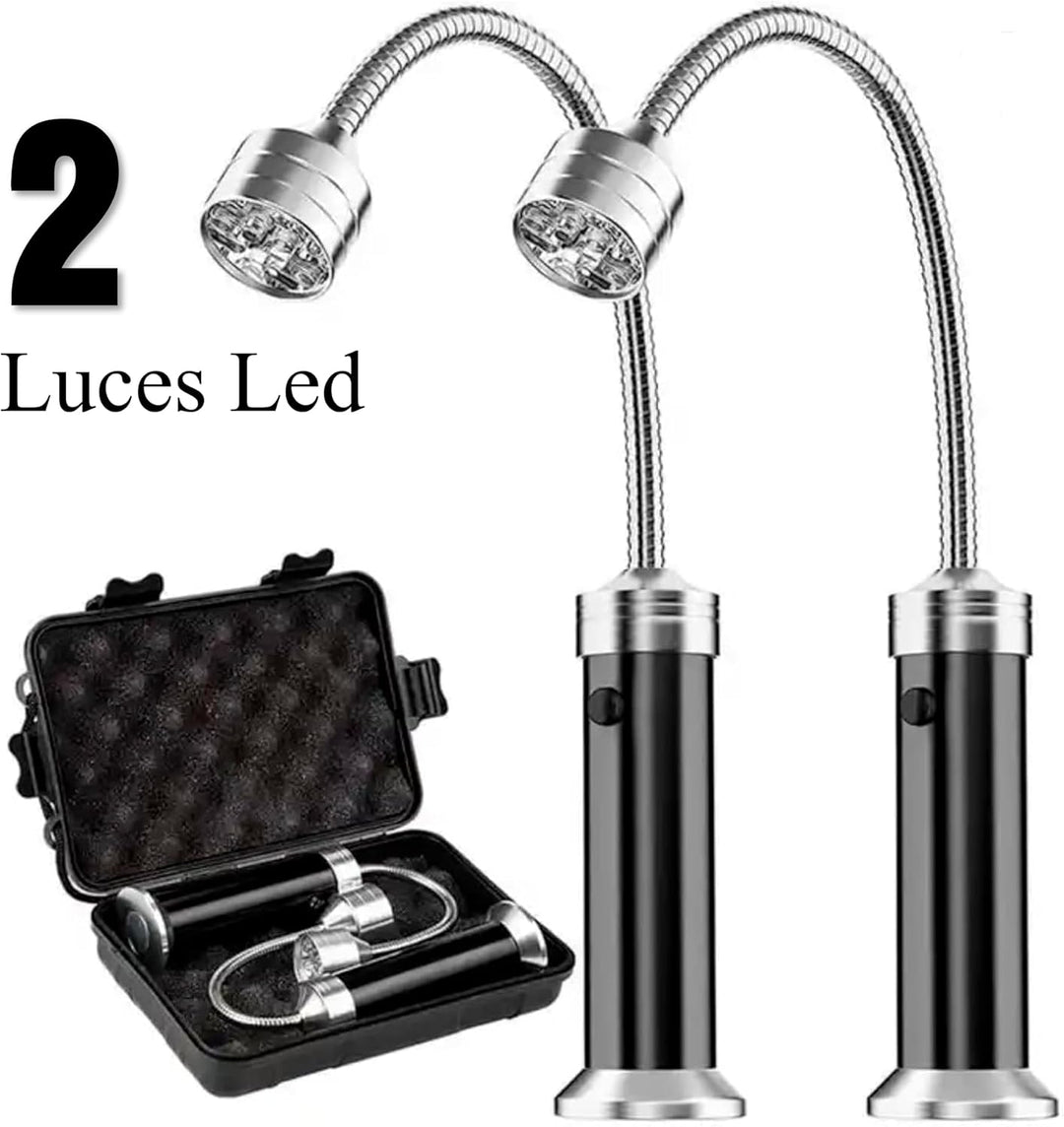 Set von 2 LED-Leuchten für Grills, Barbecue - Magnetische, tragbare LED-Lampen mit 360° Rotation, hi