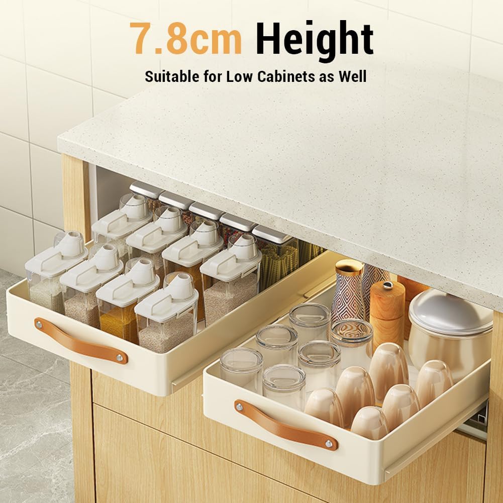 Ausziehbarer Schrank-Schubladen-Organizer, breit, 30 cm, Unterspüle-Organizer-Körbe, selbstklebende