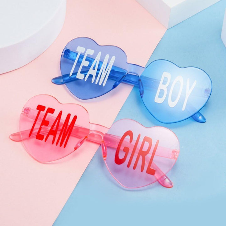 6er-Pack Gender-Reveal-Brillen, Herz- Und Sternförmige Sonnenbrillen, Rosa Und Blau, Mädchen/Junge,