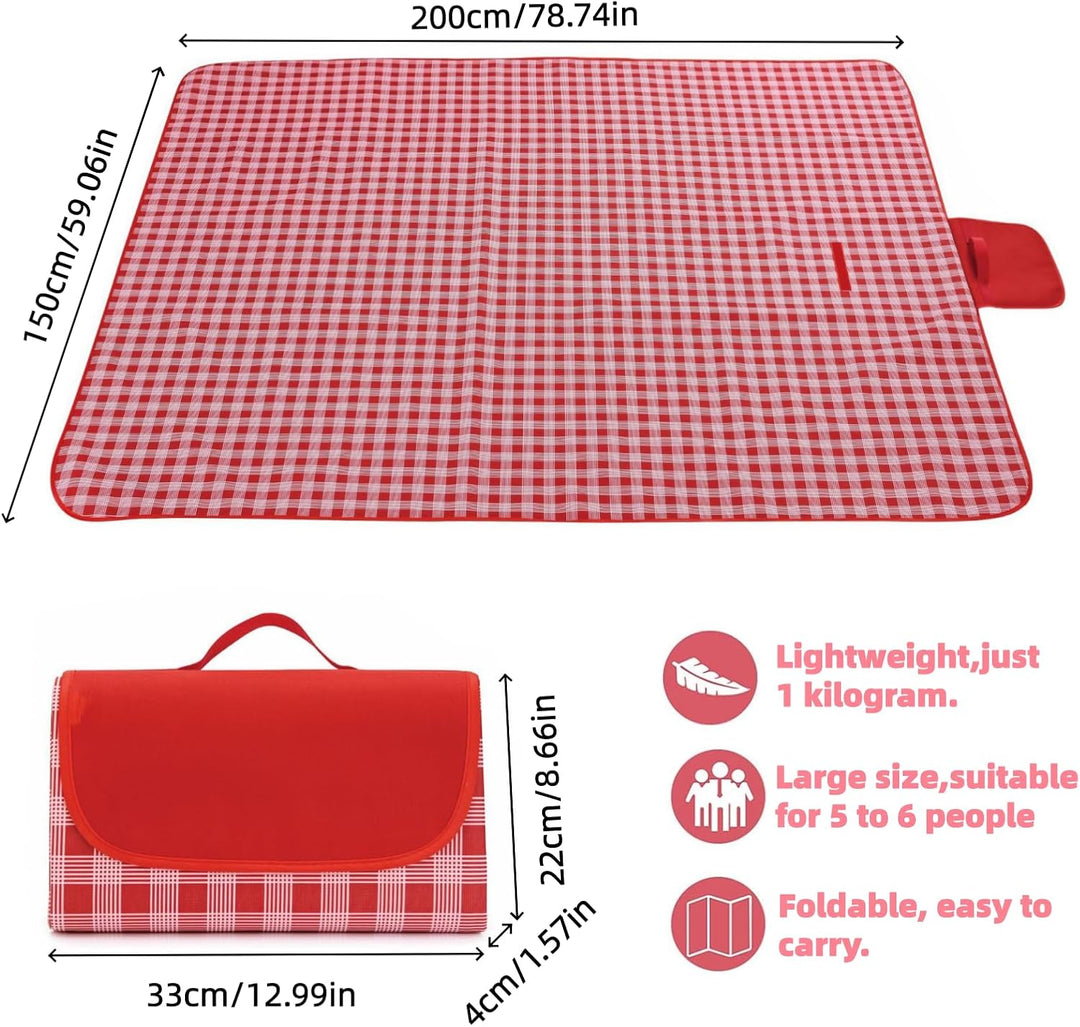 Picknickdecke wasserdichte Sanddichte Stranddecke Grosse 150x200cm Campingdecke Picknickmatte Campin
