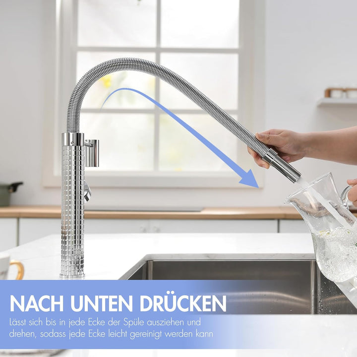 AIMADI Wasserhahn Küche Ausziehbar Küchenarmatur Einhebel-Mischer mit 360° Drehfunktion Armatur Küch