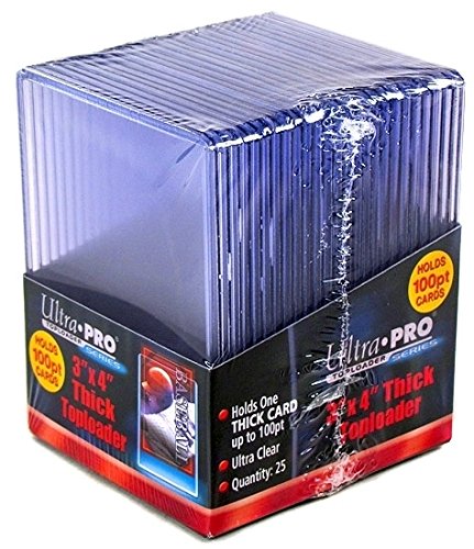 2 Ultra Pro Toplader mit 100 Pt, 25 x 100 Pt Toploader pro Packung (insgesamt 50 Stück) – dicker Bas