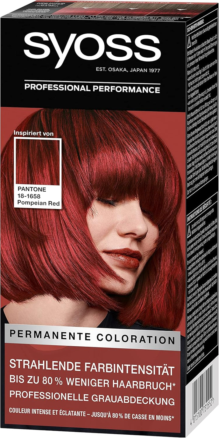 SYOSS inspiriert von PANTONE 18-1658 Pompeian Red Permanente Coloration Stufe 3, 3er Pack (3x 115 ml