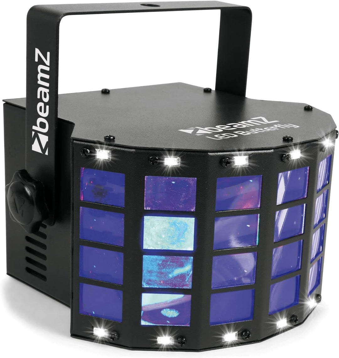 BeamZ LED Butterfly Partylicht 3x3W RGB + 14xSMD Strobe Musikgesteurt oder Automatikmodus, Disco Lic
